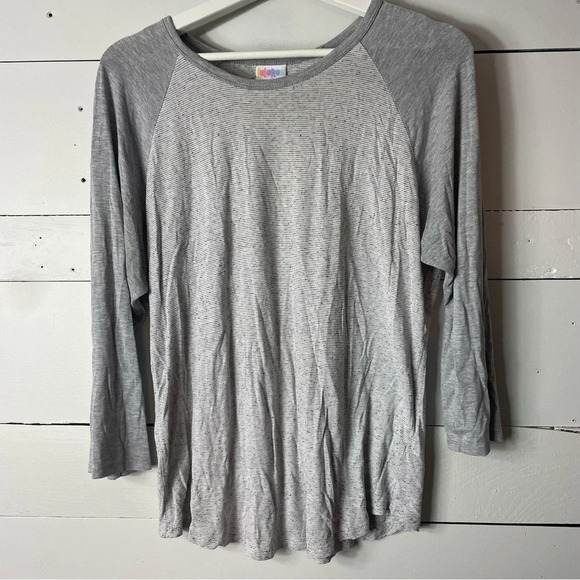 BUNDLE Grey Striped Stretch Knit Dress and Top Size Medium & Large - Picture 2 of 3